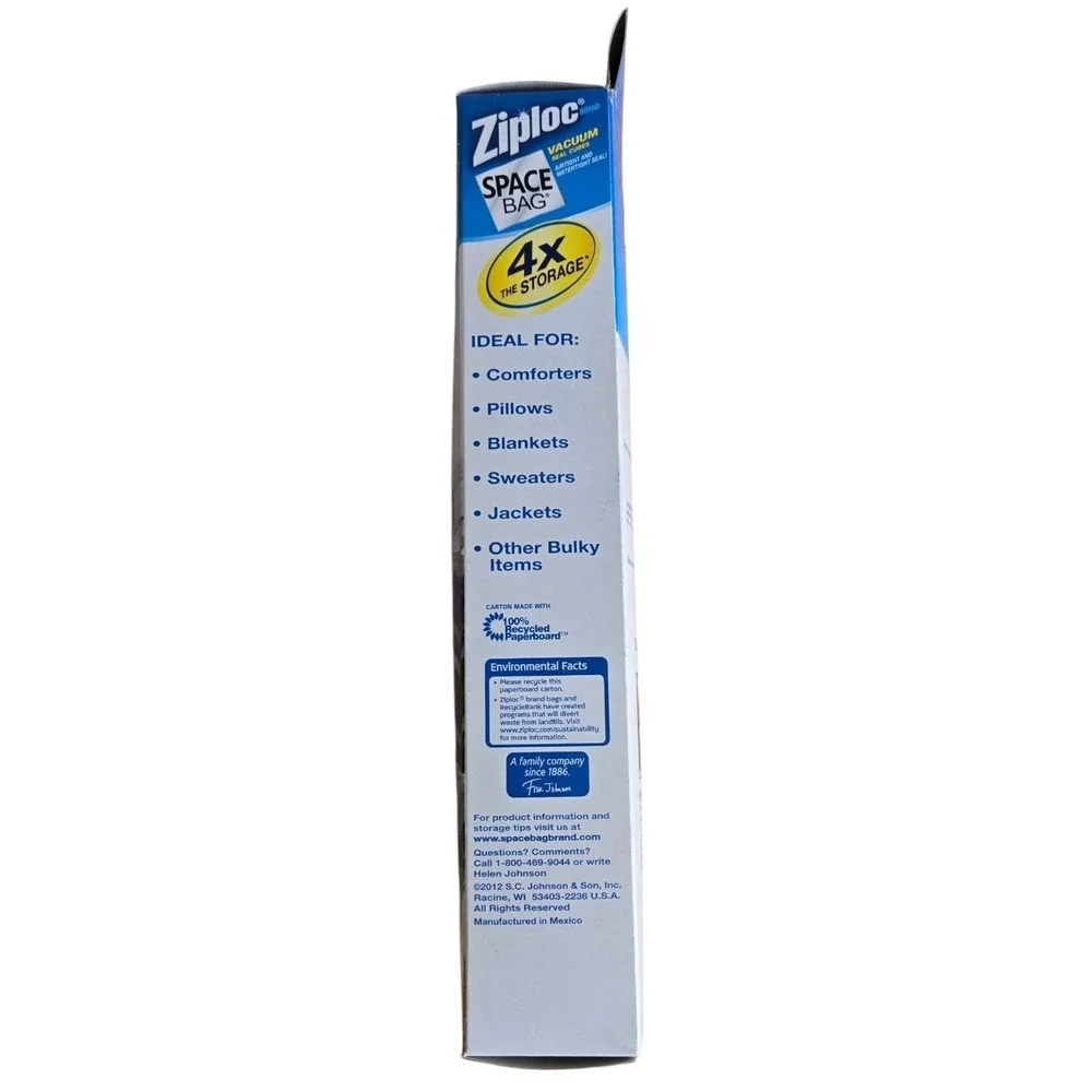 Ziploc Space Bag , 2 Piece Cube Combo Vac‎ Bags (1 Large and 1 Extra Large)